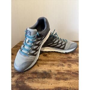 Merrell Trail Shoes Women 7.5 Gray Blue Antora 2 GTX Gore-Tex Running Wide